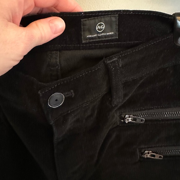 AG Adriano Goldschmied The Moto Stevie Ankle Cord Black Jean Size 26L - Picture 6 of 7